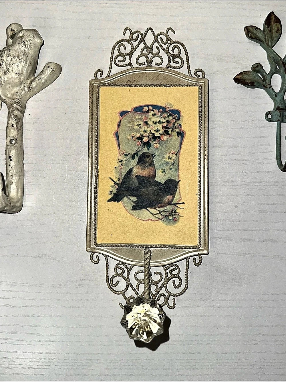 Three Bird Decor Hooks Lot Hangers Cozy Cottage Nature GUC